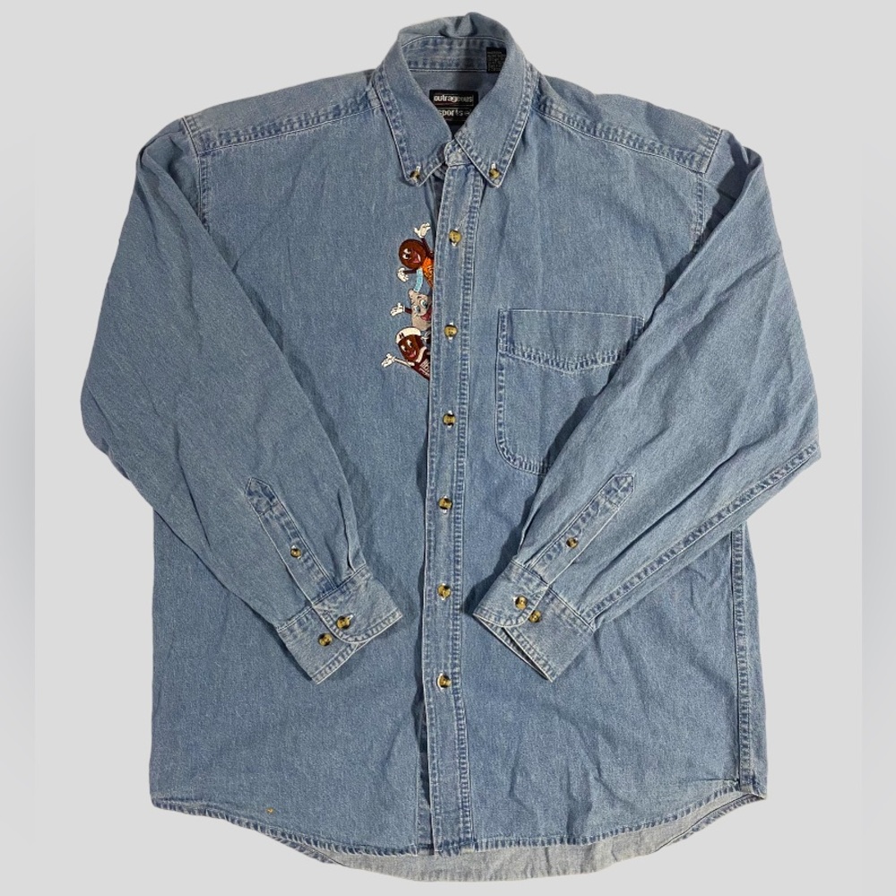 (3 for $45) Jean Button up- Reese/Kisses/Hersey Chocolate